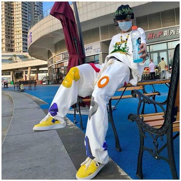 women's pants & capris dailou 2021 fashion hip-hop women color letters printed high street straight wide leg casual matching trousers, Black;white
women's pants & capris dailou 2021 fashion hip-hop women color letters printed high street straight wide leg casual matching trousers, Black;white