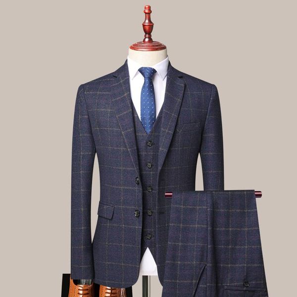 men's suits & blazers fashion three-piece plaid formal suit business boutique slim for wedding dress 2021 jacket + vest pants, White;black
men's suits & blazers fashion three-piece plaid formal suit business boutique slim for wedding dress 2021 jacket + vest pants, White;black