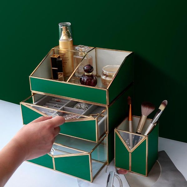 storage drawers nordic light luxury dark green leather brass tissue box cosmetics tray bedroom dresser shelf
storage drawers nordic light luxury dark green leather brass tissue box cosmetics tray bedroom dresser shelf