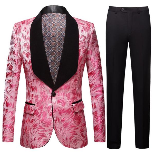 men's suits & blazers mens fashion big shawl lapel 3 pieces set pink wedding groom quality jacquard banquet tuxedo, White;black
men's suits & blazers mens fashion big shawl lapel 3 pieces set pink wedding groom quality jacquard banquet tuxedo, White;black