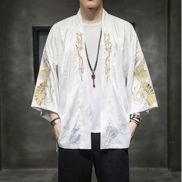 

2021 summer chinese style jacket hanfu men costume suit loose large size embroidery kung fu clothes tang suit kimono man 11987, Red
