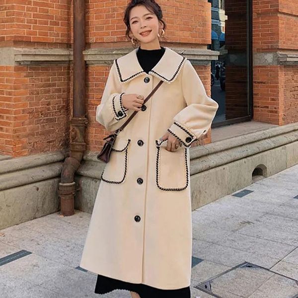 women's wool & blends mid-length woolen jacket female 2021 spring autumn korean fashion loose temperament all-match simplicity woolenes, Black
women's wool & blends mid-length woolen jacket female 2021 spring autumn korean fashion loose temperament all-match simplicity woolenes, Black