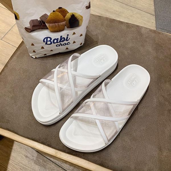 slippers korean clear cross band women sandals summer beach shoes woman flipflops outside thicken soled transparent slides mujer, Black
slippers korean clear cross band women sandals summer beach shoes woman flipflops outside thicken soled transparent slides mujer, Black