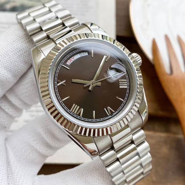 sports mens watches fully automatic mechanical watch 41mm stainless steel strap various colors available wristwatch for men waterproof desig, Slivery;brown
sports mens watches fully automatic mechanical watch 41mm stainless steel strap various colors available wristwatch for men waterproof desig, Slivery;brown