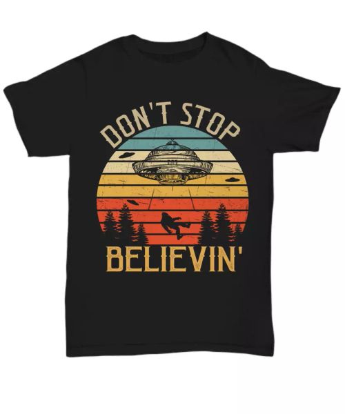 don't sbelieving in bigfoot t-shirt vintage retro ufo tee gift shirt funny, White;black
don't sbelieving in bigfoot t-shirt vintage retro ufo tee gift shirt funny, White;black