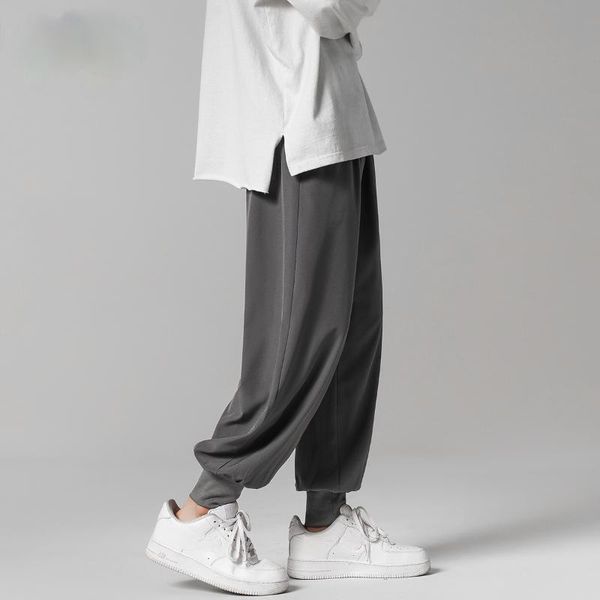 men's pants autumn casual mens trousers solid color nine-point beam leg loose sweatpants, Black
men's pants autumn casual mens trousers solid color nine-point beam leg loose sweatpants, Black