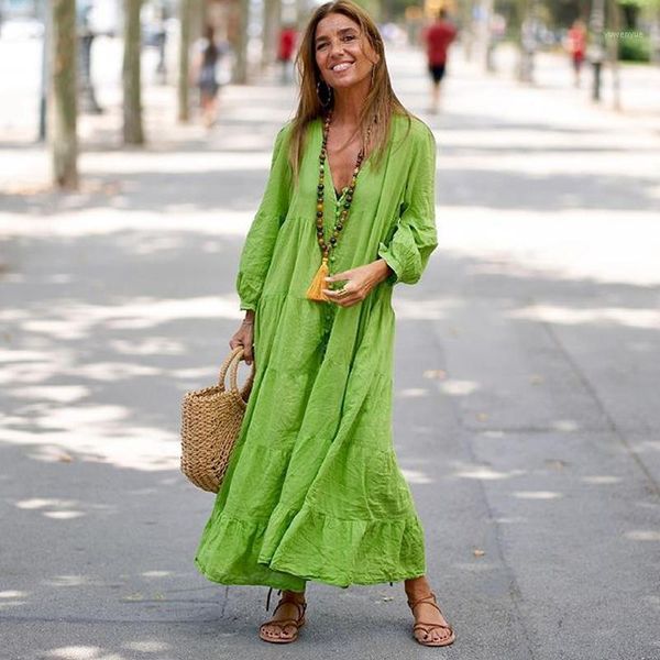 casual dresses solid green deep v neck long sleeve women dress high waist patchwork loose autumn streetwear vestidos 2021, Black;gray 
casual dresses solid green deep v neck long sleeve women dress high waist patchwork loose autumn streetwear vestidos 2021, Black;gray