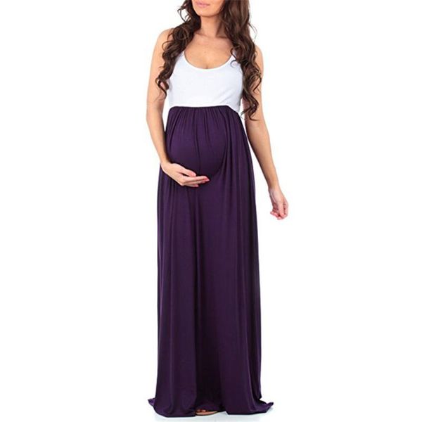 sundress pregnant long dress solid color big swing casual stitching holiday beach party round neck maternity dresses, Black;gray
sundress pregnant long dress solid color big swing casual stitching holiday beach party round neck maternity dresses, Black;gray