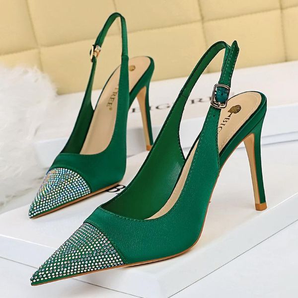 sandals 2021 luxury women 9.5cm high heels crystal green stripper slingback bridal shoes big size 43, Black
sandals 2021 luxury women 9.5cm high heels crystal green stripper slingback bridal shoes big size 43, Black