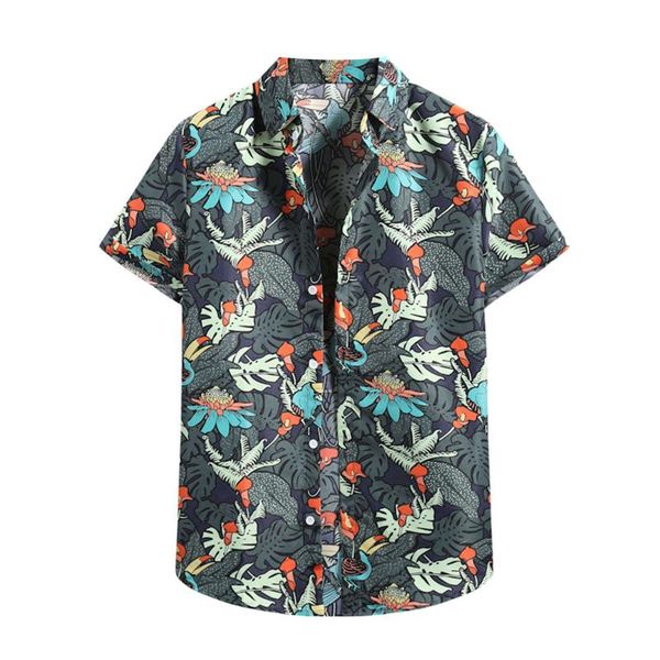 men's casual shirts hawaii printed men summer beach for short sleeve turn-down collar beachwear loose, White;black 
men's casual shirts hawaii printed men summer beach for short sleeve turn-down collar beachwear loose, White;black