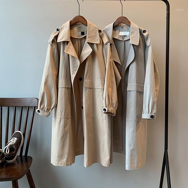 women's trench coats 2021 autumn winter mid-length temperament windbreaker solid color long-sleeved over-the-knee coat jacket women, Tan;black
women's trench coats 2021 autumn winter mid-length temperament windbreaker solid color long-sleeved over-the-knee coat jacket women, Tan;black