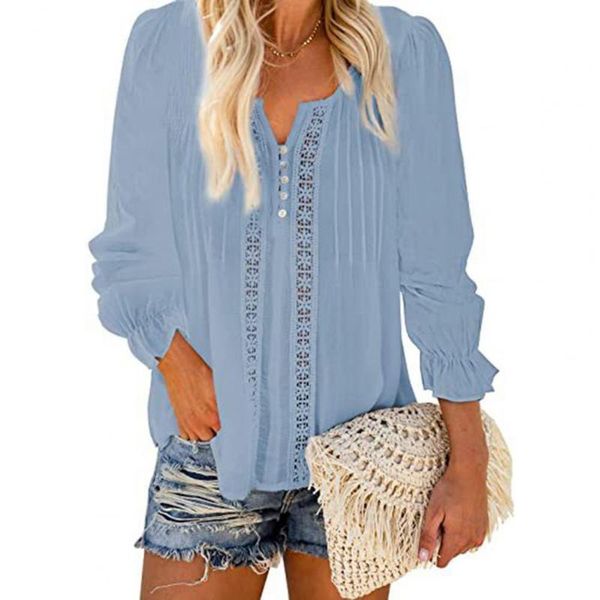 women's blouses & shirts stylish office lady shirt lace patchwork little v neck women lantern casual long sleeve buttons blouse streetw, White
women's blouses & shirts stylish office lady shirt lace patchwork little v neck women lantern casual long sleeve buttons blouse streetw, White