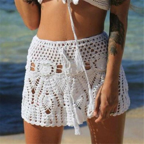 women summer beach crochet skirt bikini cover up swimwear bathing suit wrap hollow out high waist white swimming two-piece suits
women summer beach crochet skirt bikini cover up swimwear bathing suit wrap hollow out high waist white swimming two-piece suits