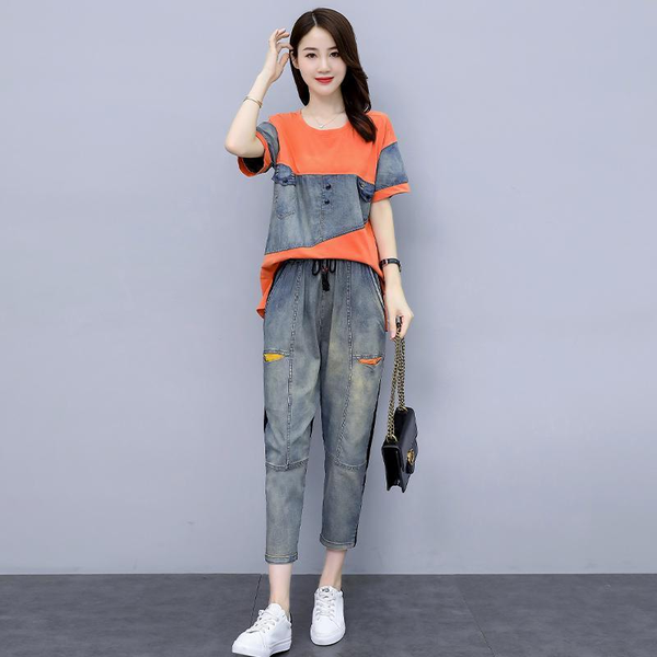 women's two piece pants 2021 plus size womens suit fashion stitching cotton denim 2-piece casual basic ladies retro summer two-piece 4x, White
women's two piece pants 2021 plus size womens suit fashion stitching cotton denim 2-piece casual basic ladies retro summer two-piece 4x, White
