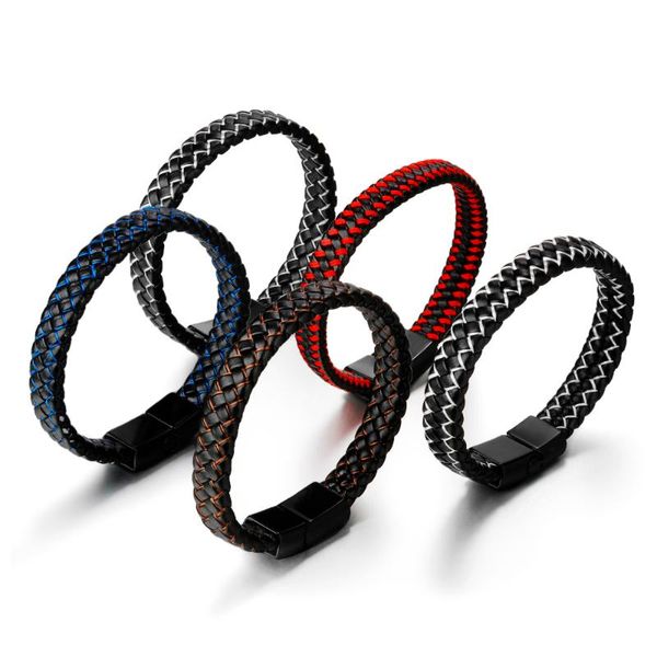 charm bracelets punk style five-color braided color matching leather rope 2021 fashion men's magnetic buckle bracelet jewelry wholesale, Golden;silver
charm bracelets punk style five-color braided color matching leather rope 2021 fashion men's magnetic buckle bracelet jewelry wholesale, Golden;silver