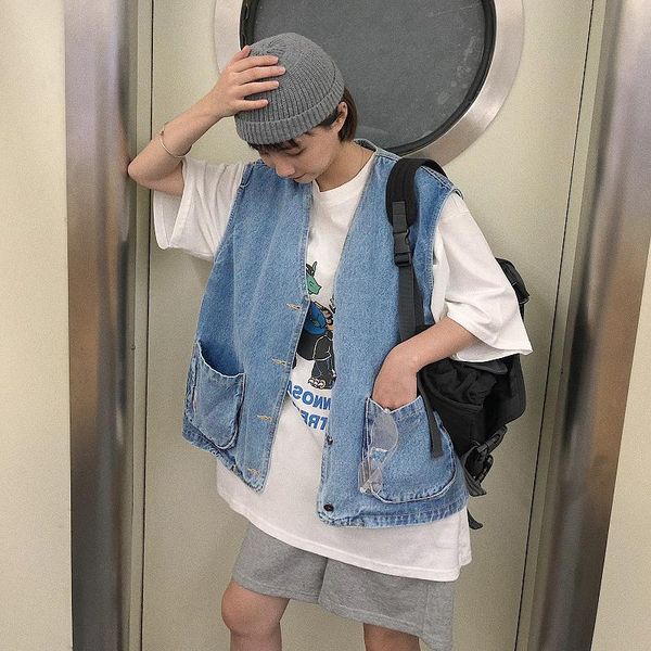women's vests jeans vest woman spring loose korean version of the sleeveless v-neck pocket washed old port style coat, Black;white
women's vests jeans vest woman spring loose korean version of the sleeveless v-neck pocket washed old port style coat, Black;white