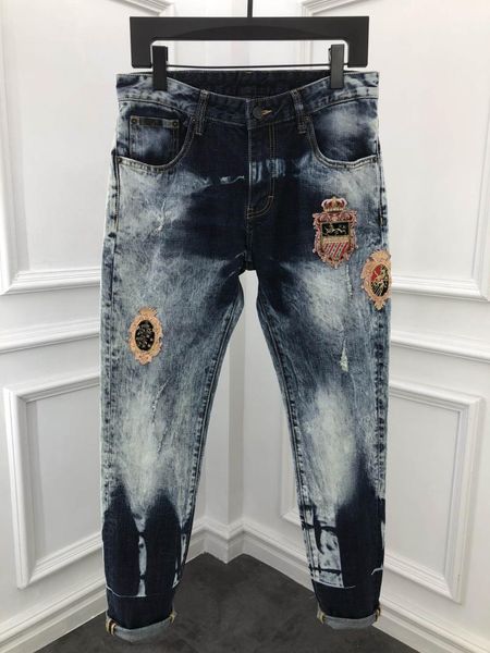 men's jeans wz0870 fashion 2021 runway luxury european design party style clothing, Blue