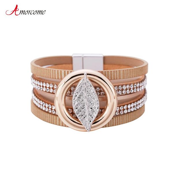 tennis amorcome boho design women wide rhinestone metal leaf round charm bangle leather wrap bracelets 2021 bijoux femme, Golden;silver
tennis amorcome boho design women wide rhinestone metal leaf round charm bangle leather wrap bracelets 2021 bijoux femme, Golden;silver
