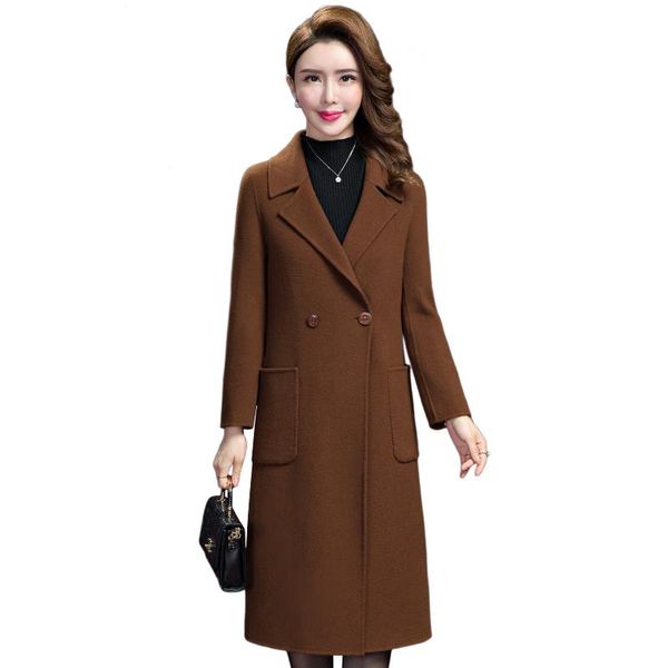women's wool & blends woolen coat female autumn winter middle age clothing fashion long ladies coats large size double-breasted cashmer, Black
women's wool & blends woolen coat female autumn winter middle age clothing fashion long ladies coats large size double-breasted cashmer, Black