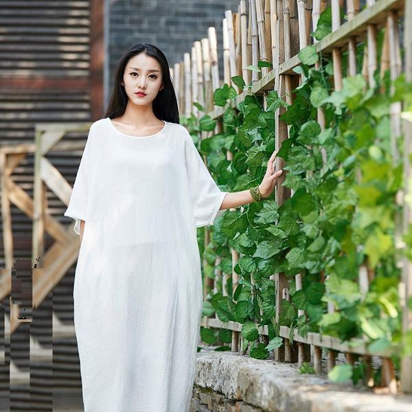 ladies will see long robes femme cotton and linen fashion pink white dress plus size women's clothes, Black;gray
ladies will see long robes femme cotton and linen fashion pink white dress plus size women's clothes, Black;gray