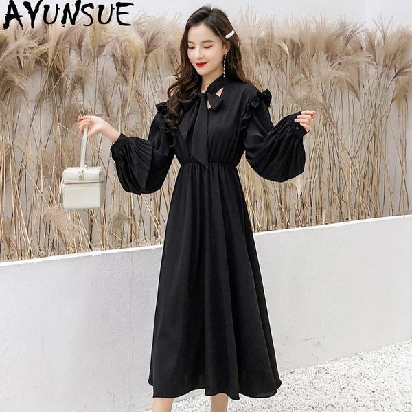 casual dresses ayunsue women spring summer dress 2021 long sleeve korean pleated plus size womens vestidos de festa kj2021, Black;gray
casual dresses ayunsue women spring summer dress 2021 long sleeve korean pleated plus size womens vestidos de festa kj2021, Black;gray