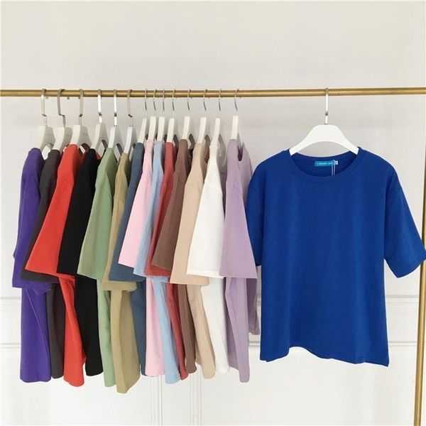 casual spring summer fashion solid womens t shirt o neck loose cotton short sleeve pullover tees, White
casual spring summer fashion solid womens t shirt o neck loose cotton short sleeve pullover tees, White