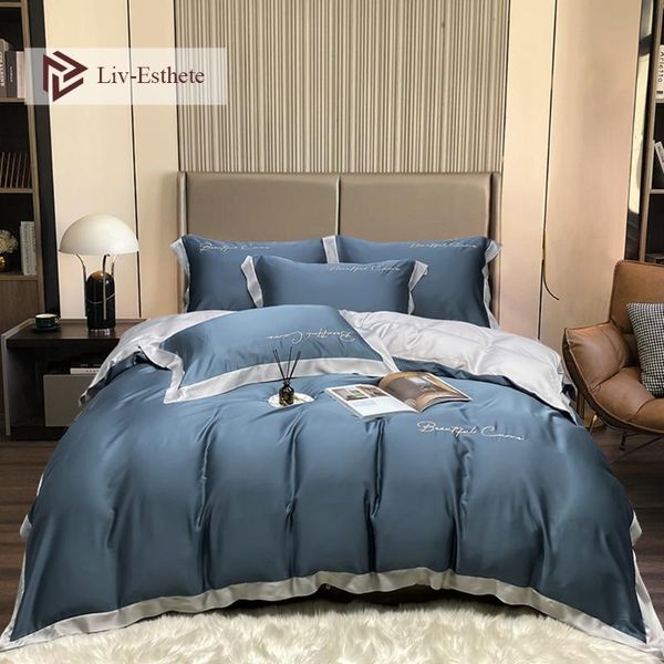 liv-esthete double color grade 100% silk bedding set embroidery blue duvet cover pillowcases king flat sheet bed sets
liv-esthete double color grade 100% silk bedding set embroidery blue duvet cover pillowcases king flat sheet bed sets