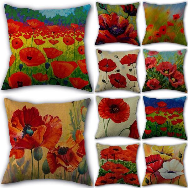 custom poppy flower pillowcase cotton linen fabric square zipper arrival 45x45cm wedding decorative pillow cover case
custom poppy flower pillowcase cotton linen fabric square zipper arrival 45x45cm wedding decorative pillow cover case