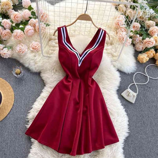 spring european american retro vestidos female v-neck sleeveless slim slimming big leaky back holiday mini dress c704 210506, Black;gray
spring european american retro vestidos female v-neck sleeveless slim slimming big leaky back holiday mini dress c704 210506, Black;gray