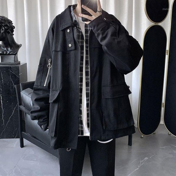 dark black work jacket for male students korean loose casual trend multi pocket versatile hong kong style men's retro jackets, Black;brown
dark black work jacket for male students korean loose casual trend multi pocket versatile hong kong style men's retro jackets, Black;brown
