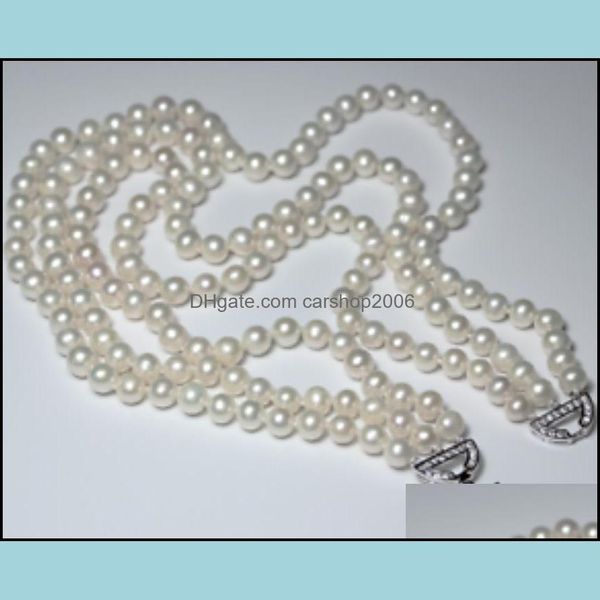 beaded necklaces & pendants jewelry 9-10mm 3 rows white natural pearl necklace 18inch 19inch 20inch 925 sier clasp womens gift drop delivery, Silver
beaded necklaces & pendants jewelry 9-10mm 3 rows white natural pearl necklace 18inch 19inch 20inch 925 sier clasp womens gift drop delivery, Silver
