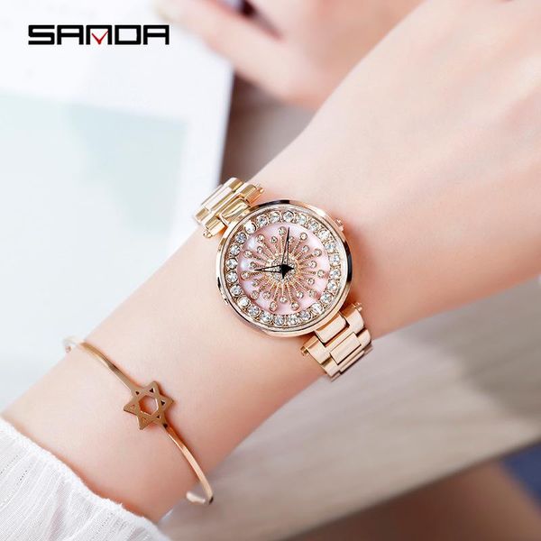 luxury female rotating flower dial watch diamond glass ladies quartz clock japan movement steel band elegant dress wrist watches wristwatche, Slivery;brown
luxury female rotating flower dial watch diamond glass ladies quartz clock japan movement steel band elegant dress wrist watches wristwatche, Slivery;brown