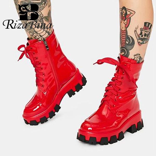 boots rizabina real leather ankle for women shoes thick bottom lace up cool ins party club winter ladies footwear size 34-43, Black
boots rizabina real leather ankle for women shoes thick bottom lace up cool ins party club winter ladies footwear size 34-43, Black
