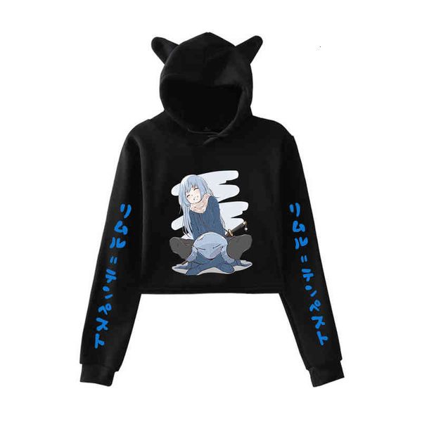 women's hoodies & sweatshirts woman autumn/winter that time i've reincarnated as a slime cat cut out hoodies anime pulley crop gi, Black
women's hoodies & sweatshirts woman autumn/winter that time i've reincarnated as a slime cat cut out hoodies anime pulley crop gi, Black