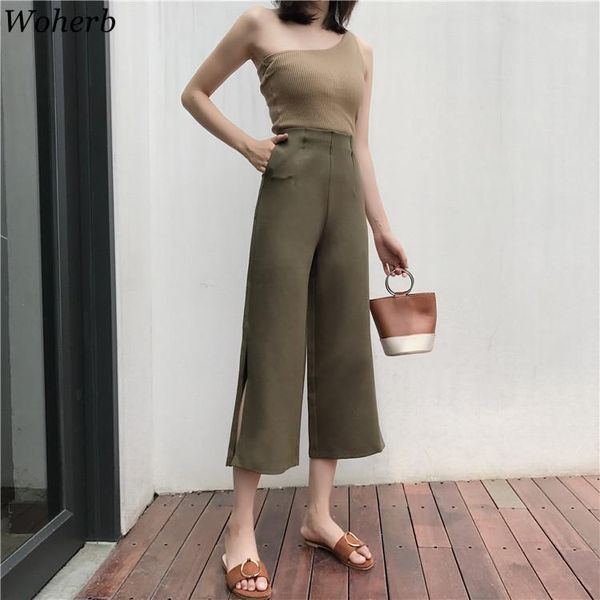 women's pants & capris woherb high waist wide leg chiffon office lady trousers 2021 women spring summer casual workwear, Black;white
women's pants & capris woherb high waist wide leg chiffon office lady trousers 2021 women spring summer casual workwear, Black;white