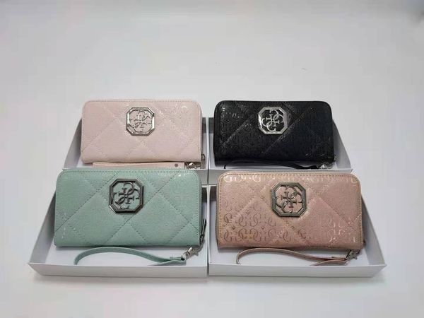 gs style light glue bright film long wallet women's multi compartment handbag