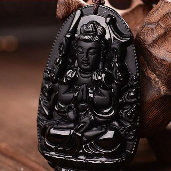 fine jewelry natural obsidian carved qianshouguanyin pendants&necklaces lucky amulet blessing women men gift, Black;brown
fine jewelry natural obsidian carved qianshouguanyin pendants&necklaces lucky amulet blessing women men gift, Black;brown