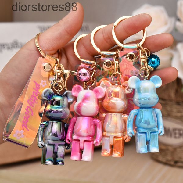 key chain cute gradient bear acrylic car pendant bag couple creative crystal, Silver
key chain cute gradient bear acrylic car pendant bag couple creative crystal, Silver