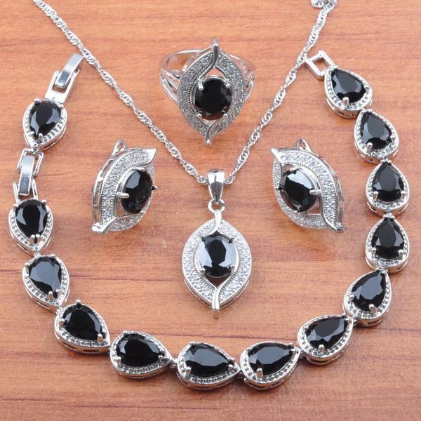 wedding jewelry sets shiny eye design black crystal 925 silver set for women earrings zirconia necklace pendant rings bracelet js0231, Slivery;golden
wedding jewelry sets shiny eye design black crystal 925 silver set for women earrings zirconia necklace pendant rings bracelet js0231, Slivery;golden