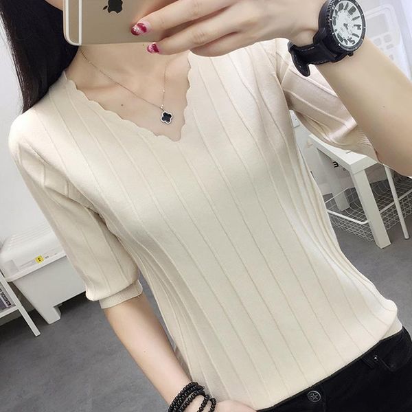 women's blouses & shirts femme women pullover short sleeve knit blouse blusas mujer de moda 2021 v-neck knitted shirt e918, White
women's blouses & shirts femme women pullover short sleeve knit blouse blusas mujer de moda 2021 v-neck knitted shirt e918, White
