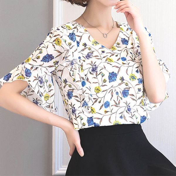 korean women shirt chiffon blouses for flare sleeve s female print pullover blouse plus size woman ol 210427, White
korean women shirt chiffon blouses for flare sleeve s female print pullover blouse plus size woman ol 210427, White