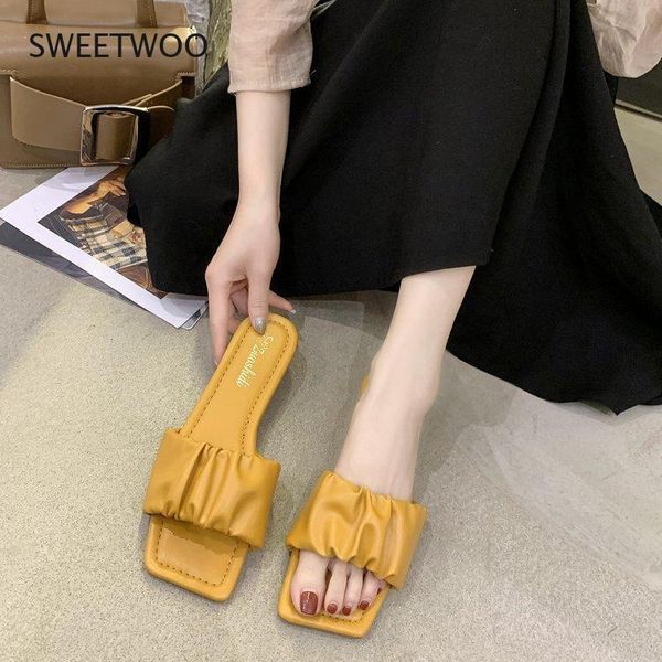 slippers flat heel women shoes summer 2021 outer wear fashionable fold sandals square head fairy style, Black
slippers flat heel women shoes summer 2021 outer wear fashionable fold sandals square head fairy style, Black