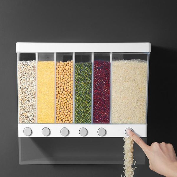 wall-mounted divided grains classification storage tank creative household kitchen automatic rice boxes sealed cylinder bottles & jars
wall-mounted divided grains classification storage tank creative household kitchen automatic rice boxes sealed cylinder bottles & jars