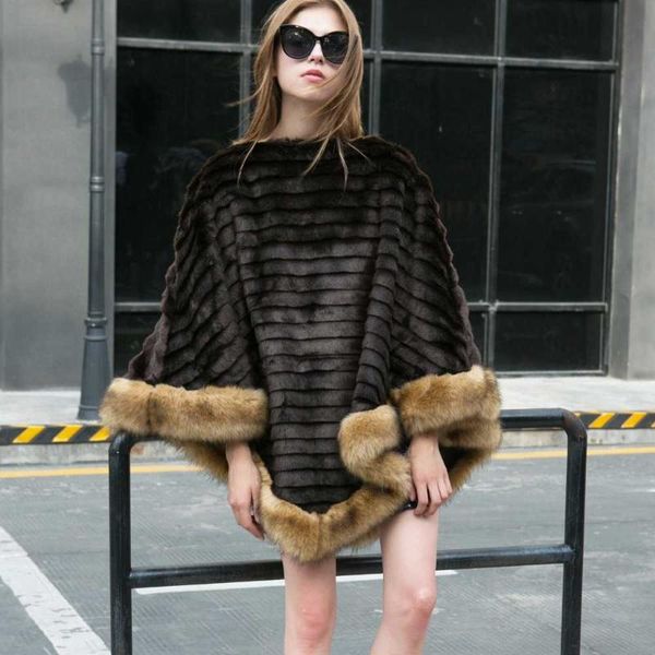 women's fur & faux fall/winter women cloak coat fashion loose warmed overcoat, Black
women's fur & faux fall/winter women cloak coat fashion loose warmed overcoat, Black