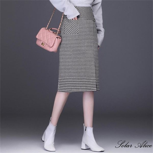 skirts 2021 women's autumn and winter high-waisted plaid skirt woolen slimming split hip, Black
skirts 2021 women's autumn and winter high-waisted plaid skirt woolen slimming split hip, Black