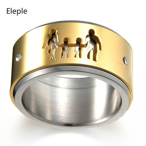 cluster rings eleple stainless steel family series for men double deck rotation hollow zircon ring anniversary jewelry s-r109, Golden;silver
cluster rings eleple stainless steel family series for men double deck rotation hollow zircon ring anniversary jewelry s-r109, Golden;silver