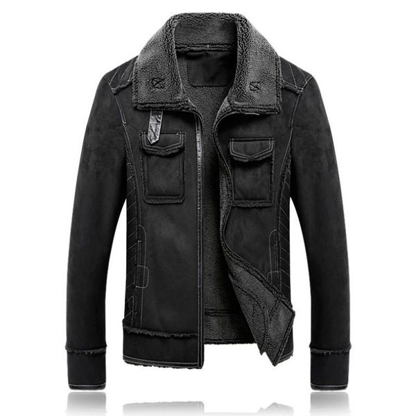 men's fur & faux plus size 5xl suede jacket men thick lining warm lapel zipper solid leather overcoat casual male clo, Black
men's fur & faux plus size 5xl suede jacket men thick lining warm lapel zipper solid leather overcoat casual male clo, Black