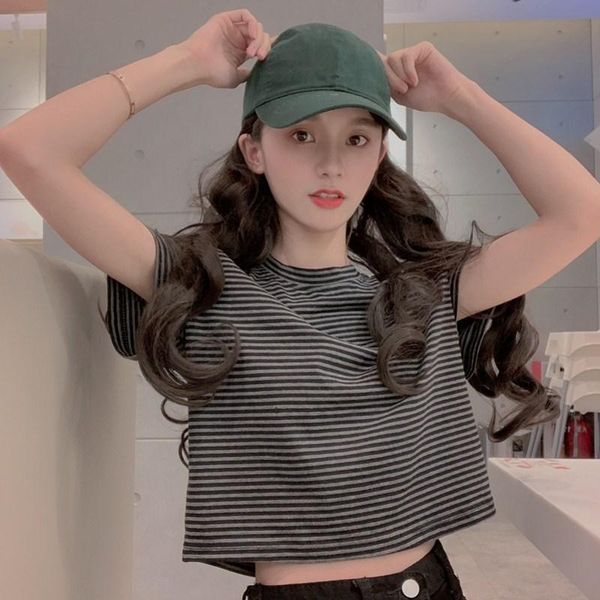 women's t-shirt summer korean style cotton navel slim slimming short-sleeved short ins fashion, White
women's t-shirt summer korean style cotton navel slim slimming short-sleeved short ins fashion, White
