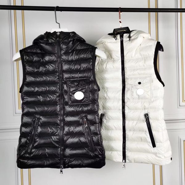 luxury french women's vest down jacket maya france brand designer pocket zipper hooded collar slim vests 2 colours, Black;white
luxury french women's vest down jacket maya france brand designer pocket zipper hooded collar slim vests 2 colours, Black;white