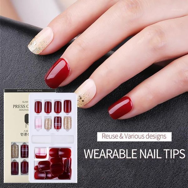30pcs detachable false nail artificial tips set full cover for short decoration press on nails art fake extension with glue1, Red;gold
30pcs detachable false nail artificial tips set full cover for short decoration press on nails art fake extension with glue1, Red;gold